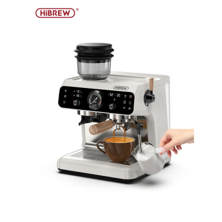 Máquina de café expresso HIBREW com caldeira dupla, moedor e 30 configurações de moagem